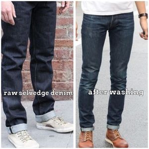gustin selvedge raw denim #82 straight jeans sz 37